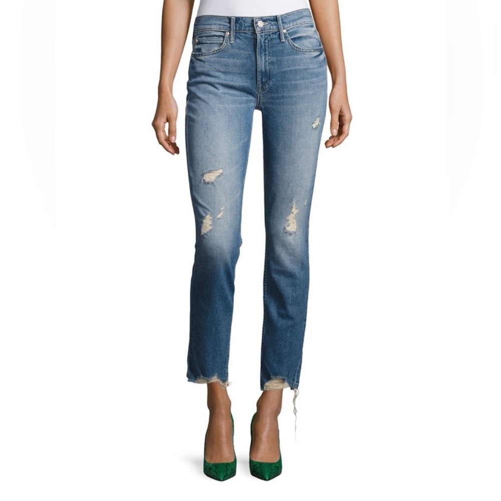 MOTHER | Flirt Fray Jeans in Cold Feet, Size 28